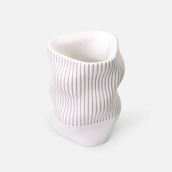 MMEP. - Wholesale Pen & Pencil Holder - Striped Concrete Pen Holder | Desk top accessories for office and home | Back to school gift