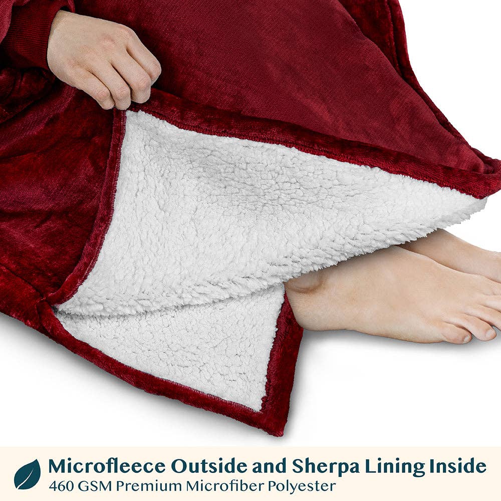 Pavilia - Wholesale Hoodie - Women's - Chest Pocket Sherpa Hoodie Blanket - Patch Pocket (Regular / Long)168