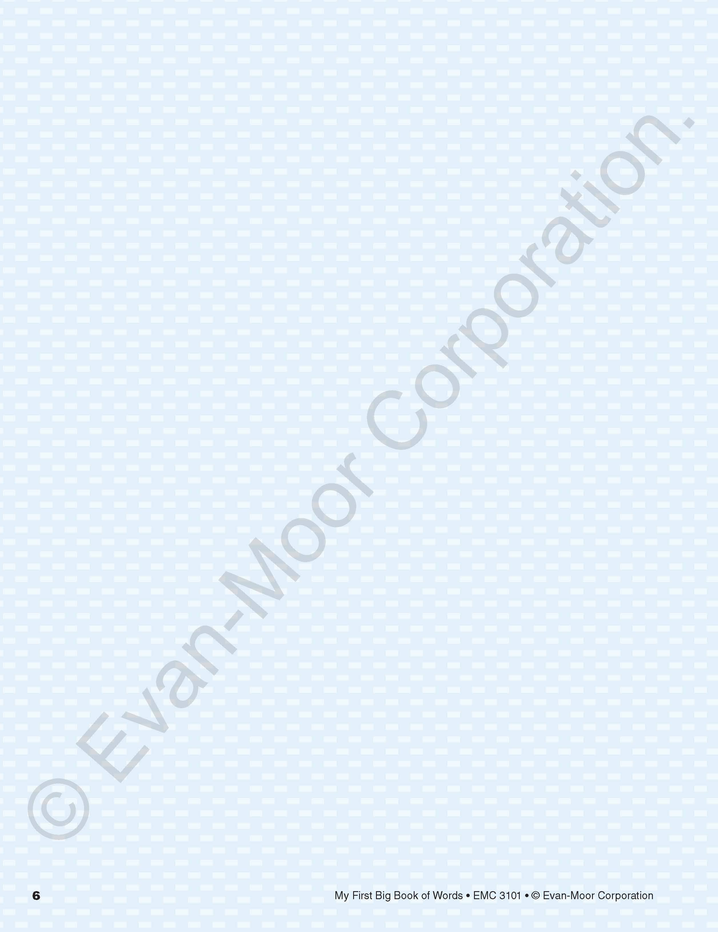 Evan-Moor Educational Publishers - Wholesale Baby & Toddler Book (0-2) - My First Big Book of Words, Grade PreK Workbook7