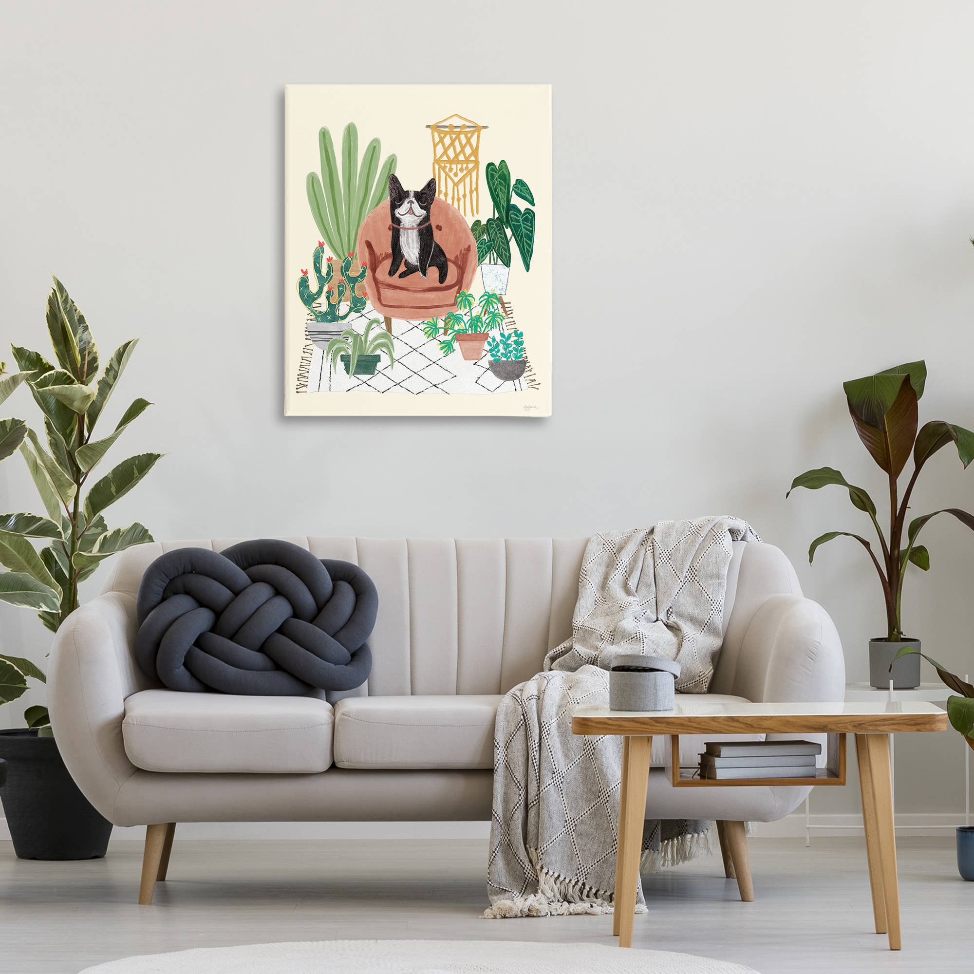 Stupell Industries - Wholesale Wall Sign - French Bulldog & Plants - Unframed Wall Art4