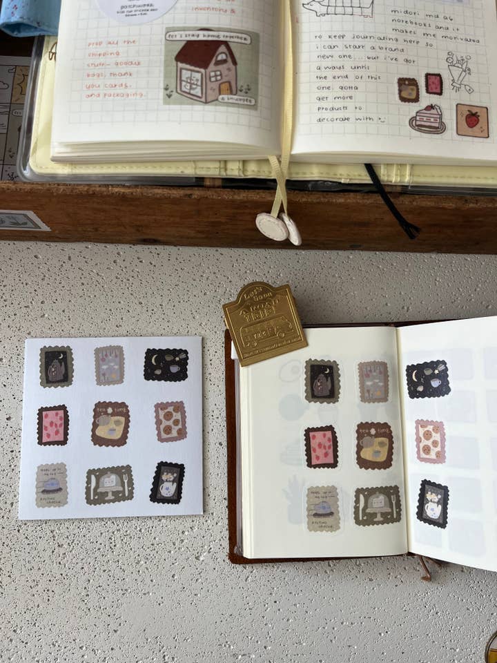 tea in the sky sticker sheet for wholesale by dana ate oatmeal!