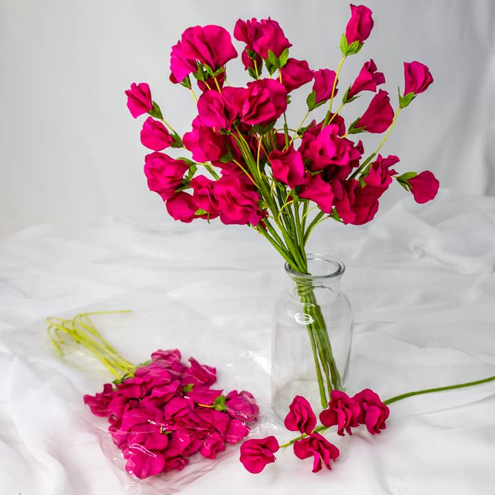 Realistic Artificial Flowers - Wholesale Artificial flowers - Fuchsia Sweet Pea - Realistic Artificial Flowers 2