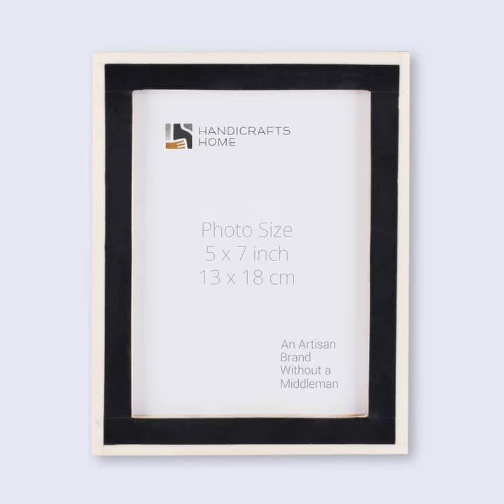 Schwarz-weiß Klassischer Bilderrahmen mit Knochenintarsien Schwarz & Weiß, 4x6, 5x7, 8x10 für den Großhandel auf Faire1
