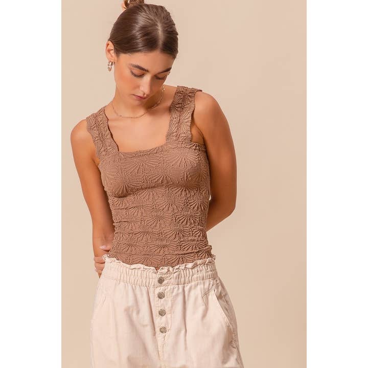 IVE – Top de malha - Mulher por atacado – TOP DE TANQUE SEM COSTURA EM JACQUARD FLORAL6