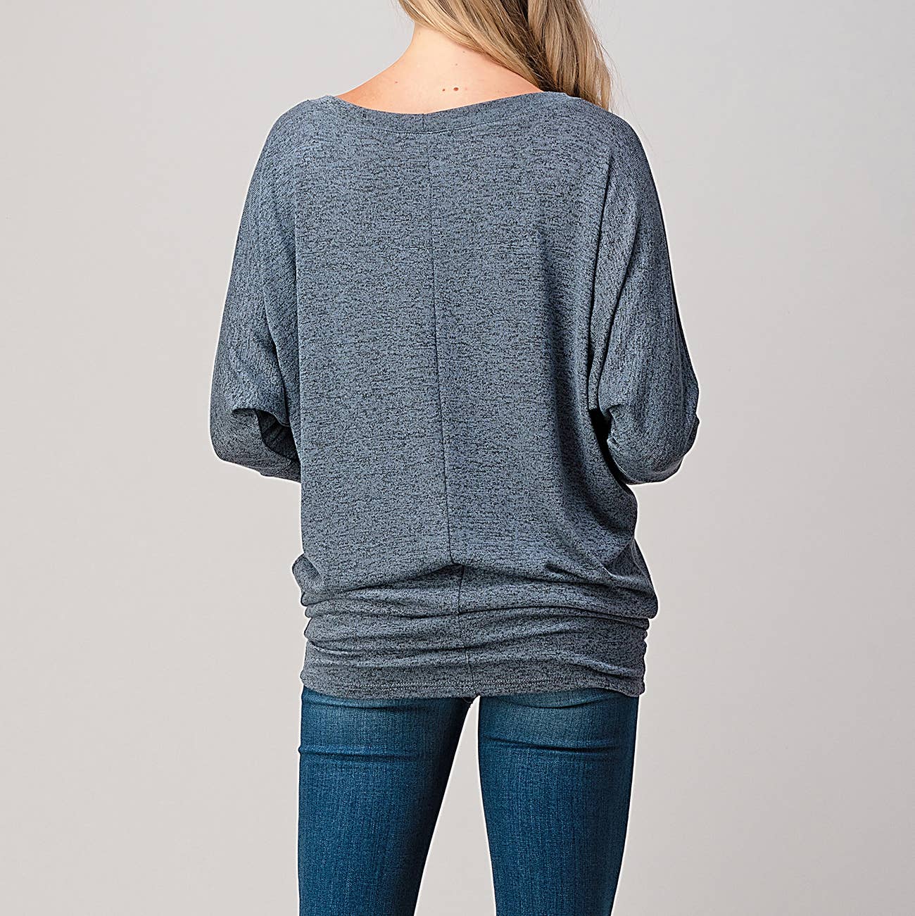 Heimious - Vente Haut en maille – femme - Haut en tricot Hacci à manches longues et col rond à manches Dolman, 270161