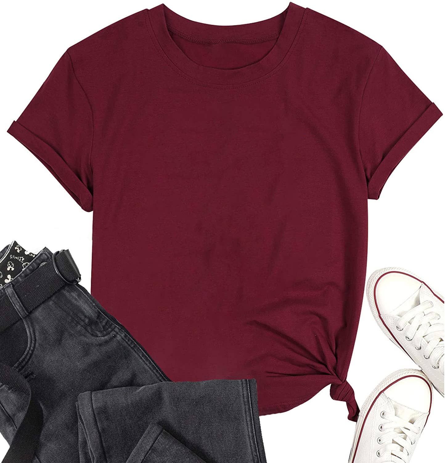 Lily Clothing - Wholesale T-Shirt - Women's - LOOSE SOLID COLOR SHORT SLEEVED T SHIRT_CWTTS074720