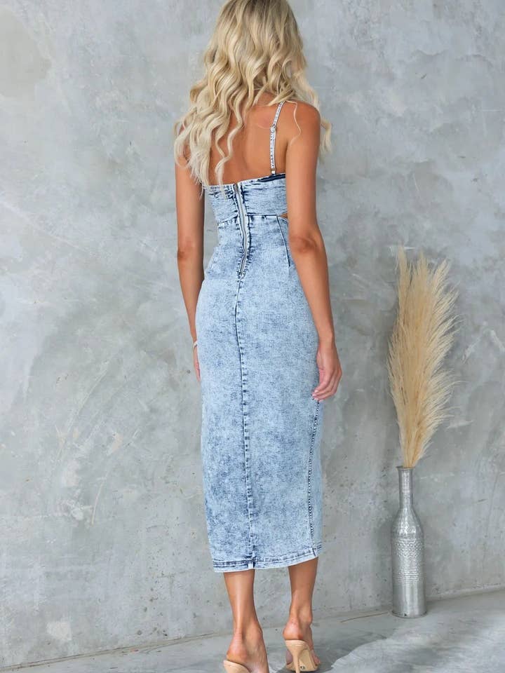 Hope & Sunshine - Wholesale Dress - Women's - Fashion Halter Denim Dress3