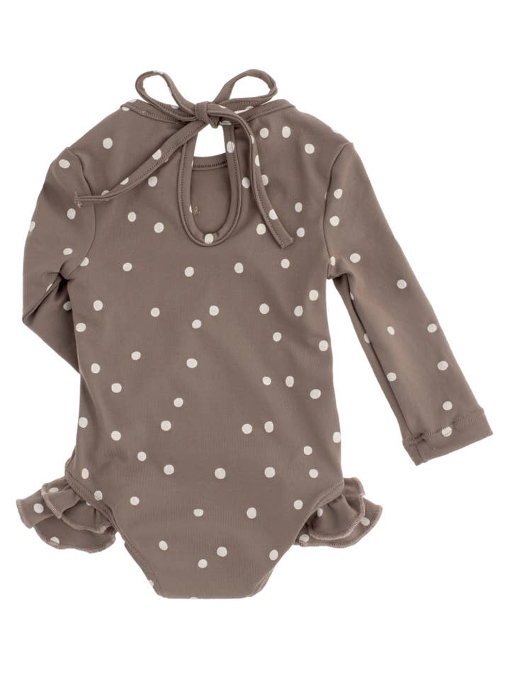 Brun Baby badkläder Baby med volanger S41521 för wholesale på Faire