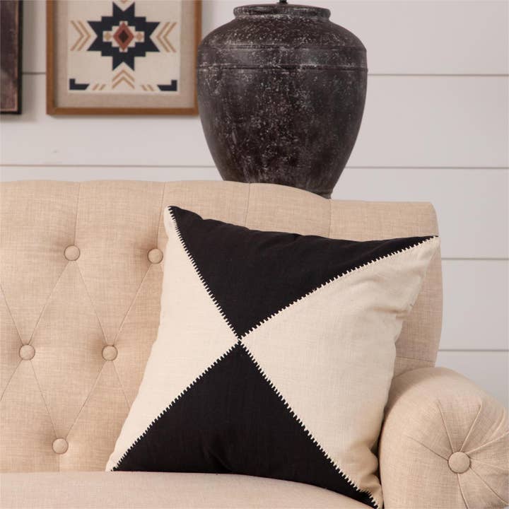 Pillow - Black and White With Stitch (PC) for wholesale by Audrey's Home & Gift