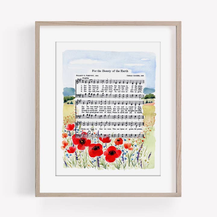 ”För jordens skönhet” Landskap Hymn Art Print för wholesale av Marydean Draws
