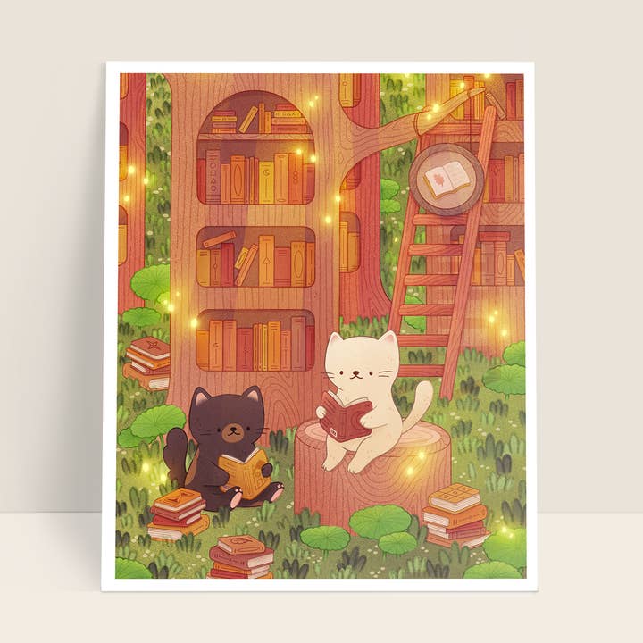 Impression artistique 8x10 de la bibliothèque secrète pour la vente par Arcasian