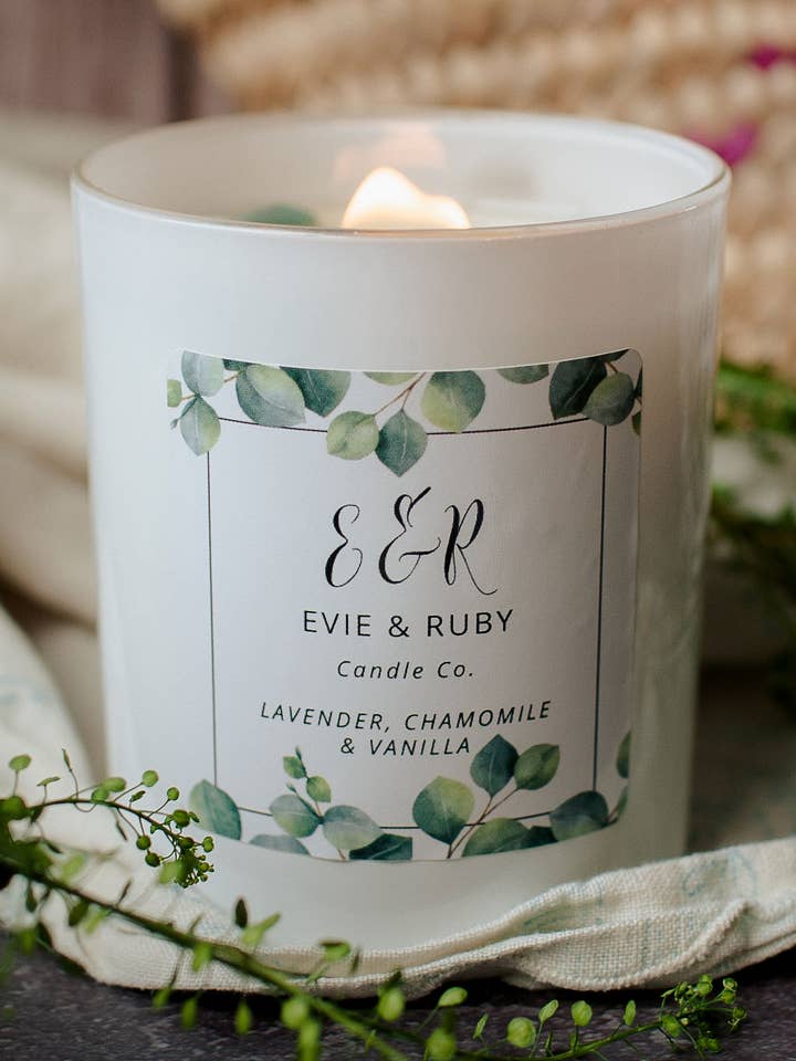 Lavendel, kamille & vanille Calm Collection kaars voor wholesale door Evie & Ruby Candle Co
