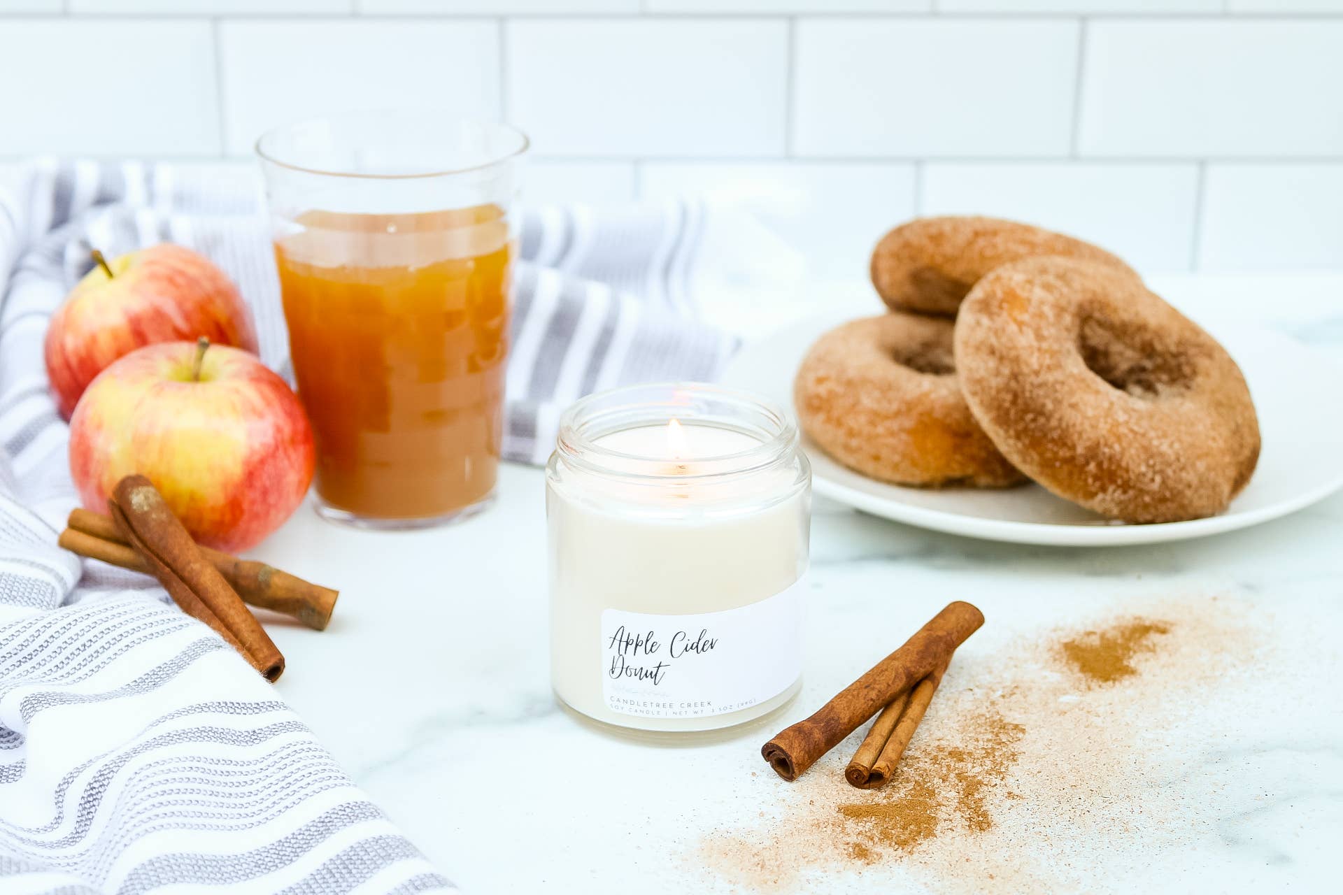 Candletree Creek - Wholesale Jar/Filled Candle - Apple Cider Donut 3.5oz Candle