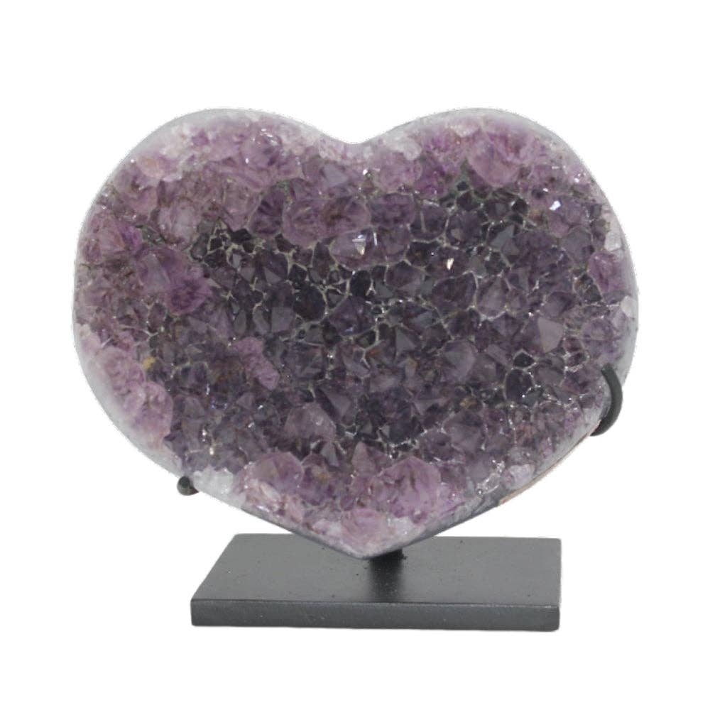 Earths Elements Wholesale - Wholesale Spiritual Stone/Crystal - Geode on Stand - Amethyst Heart, Small1