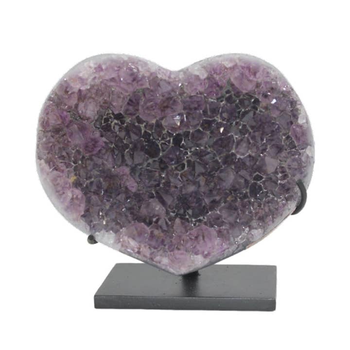 Earths Elements Wholesale - Wholesale Spiritual Stone/Crystal - Geode on Stand - Amethyst Heart, Small1