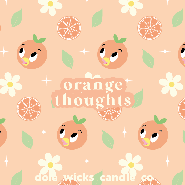 Dole Wicks Candle Company – wholesale Jar/filled candle – Orange Thoughts Magically Inspired Theme Park Candle1