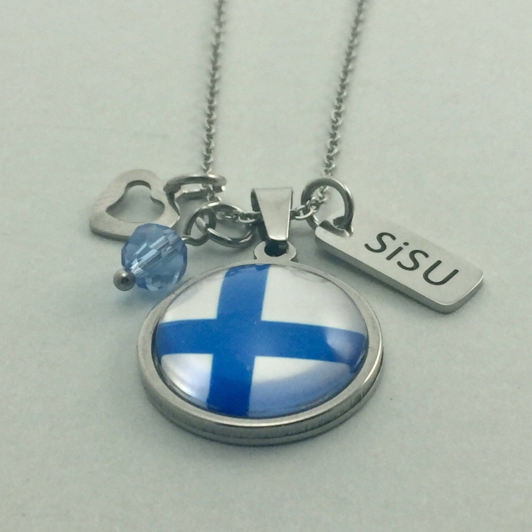 Be Inspired UP - Wholesale Pendant/Charm Necklace - Finnish Flag Pendant3