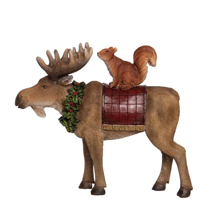 Transpac - Wholesale Christmas Decoration - CLOSEOUT Christmas Small Resin Moose & Critter Figurine