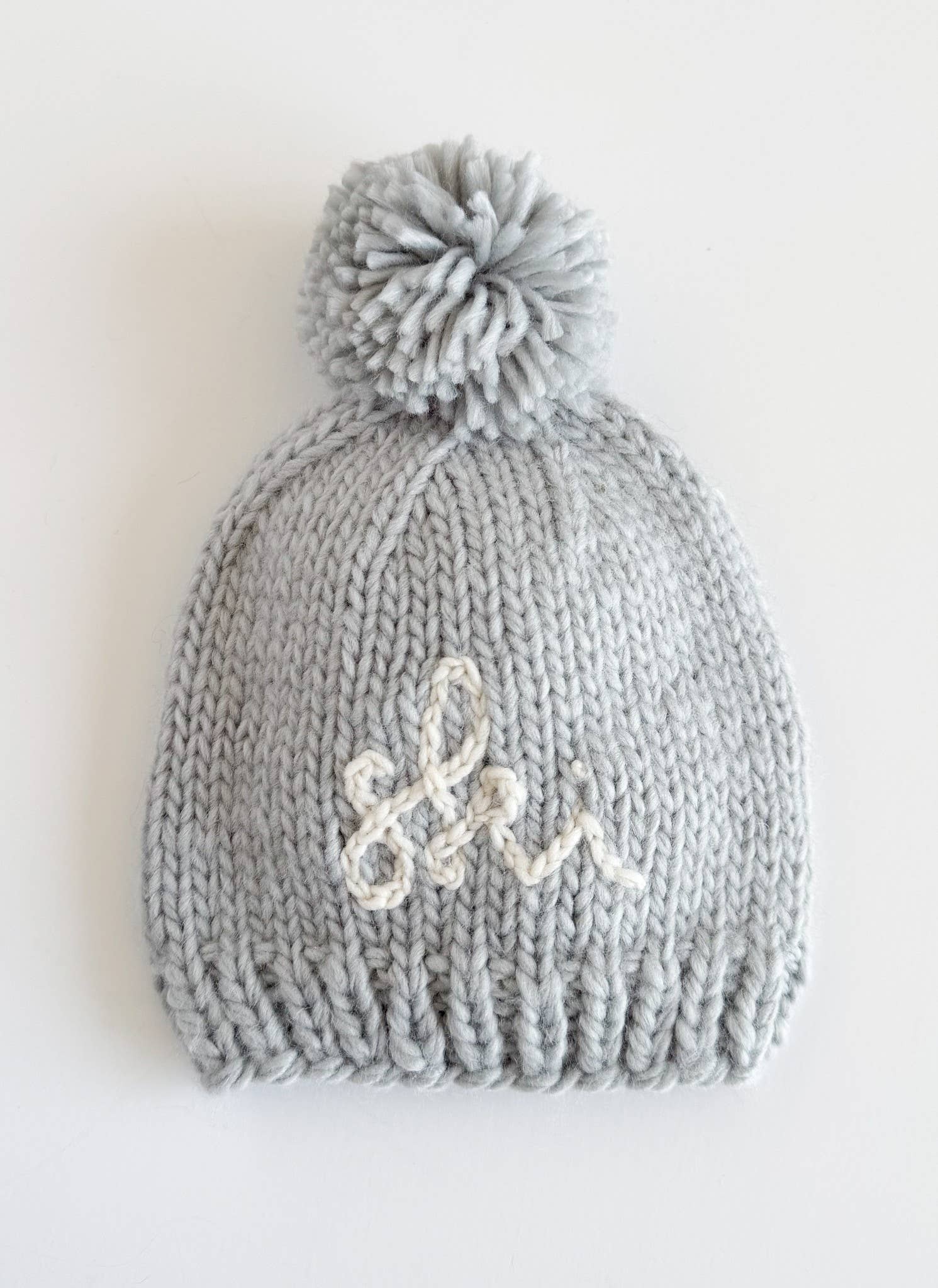 Figgy Friends – Gorro - Crianças por atacado – Chapéu de Esqui Malha Pom Beanie Cinza Baby Kids Winter Snow2