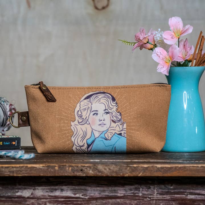 Dolly | Hand Printed Canvas Everyday Pouch for wholesale by In Blue Handmade
