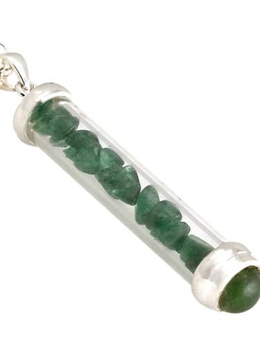 Green Aventurine Gem Power Vial Pendant for Good Luck GP09 for wholesale by Starlinks Gifts