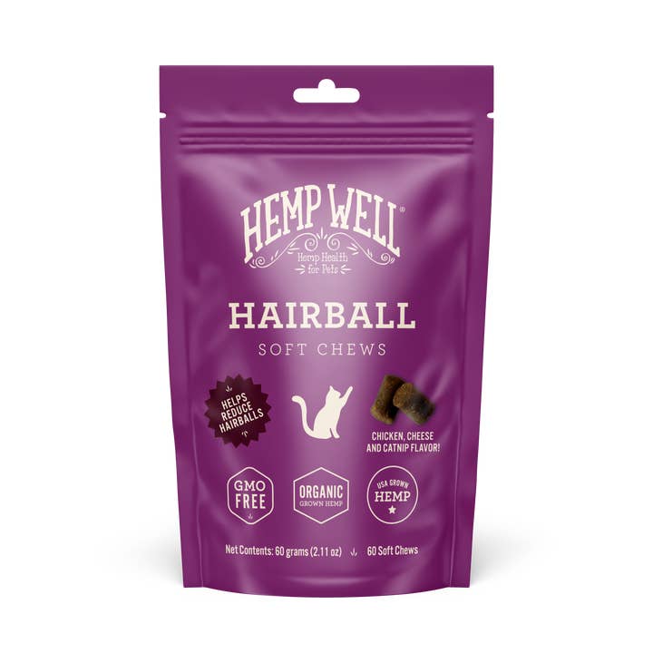 Hemp Well Hairball Cat Soft Chews - 60 count for wholesale by Hemp Well