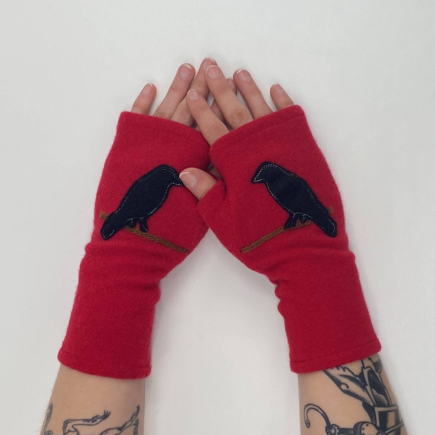 Sardine Clothing Co. - Vente Gants – femme - Gants en cachemire sans doigts - Crow1