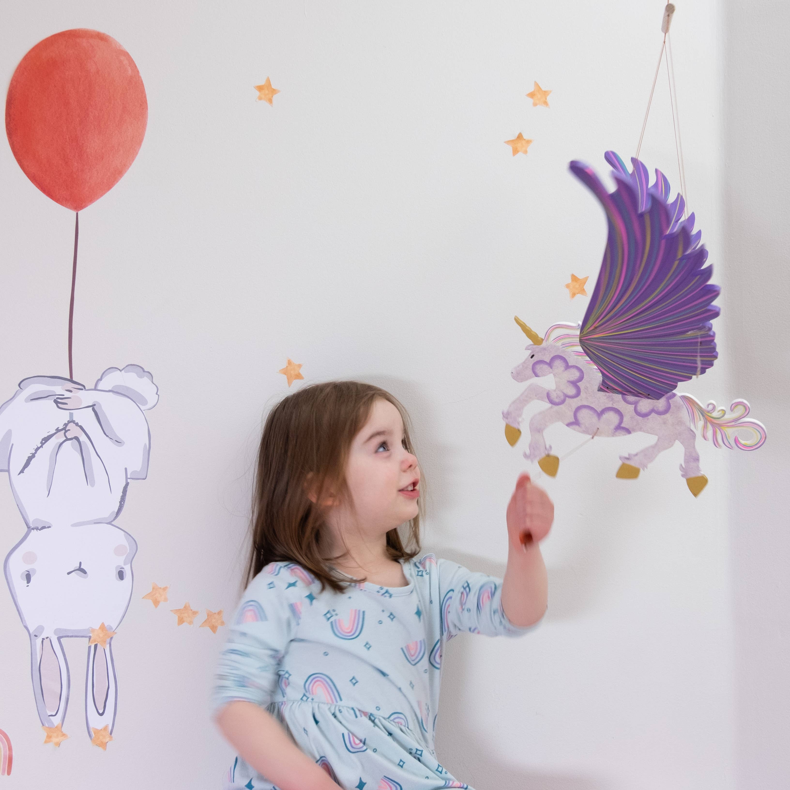 Tulia's Artisan Gallery - Wholesale Mobile - 32" Unicorn Alicorn Flying Mobile1
