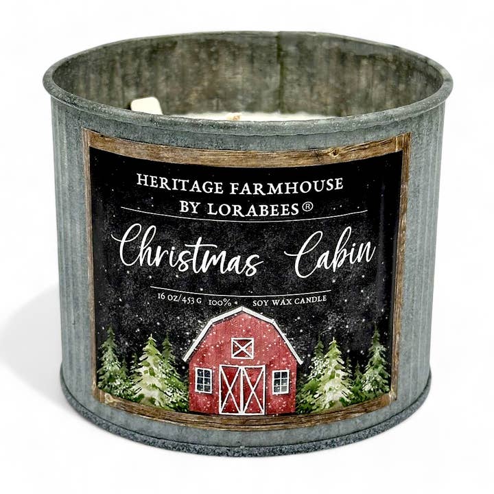 Lorabees - Wholesale Jar/Filled Candle - Christmas Cabin Holiday Farmhouse Fragrance Collection