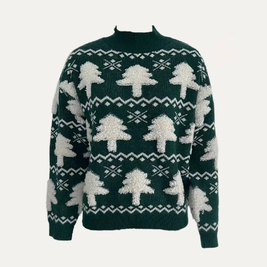 The Moment Collection - Wholesale Knit Sweater - Women's - Christmas Collection Christmas Tree Long Sleeve Sweater0