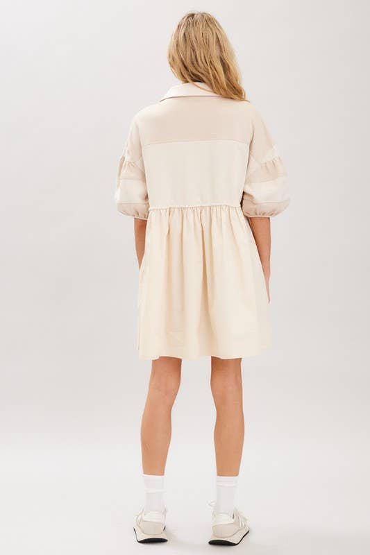 Beige Cotton Terry Mini Dress for wholesale on Faire6