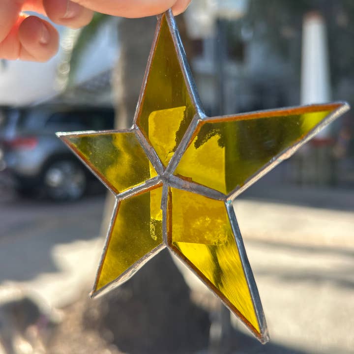 Handmade Stained Glass Star Ornament • 3 x 3 in • Custom Clr for wholesale by Stained glass stars and Talavera