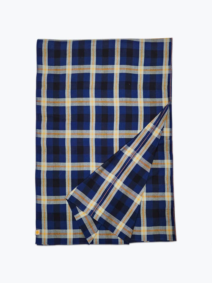 Charleston Plaid Tablecloth - Azurite for wholesale by All Roads