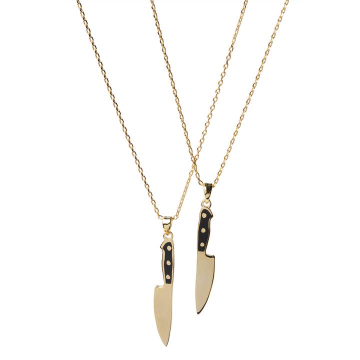 Knife Double Sided Pendant Necklace for wholesale by Yellow Owl Workshop