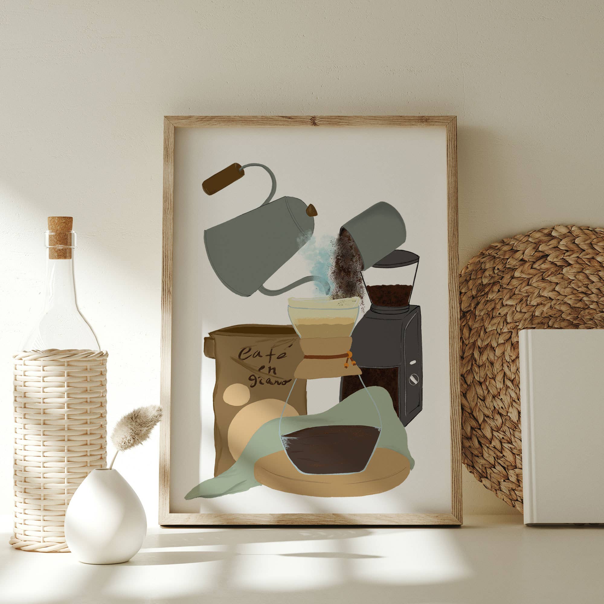 JuliaLeites Illustration – Impressão artística por atacado – Impressão “Café en Grano” | Ilustração de decoração de cozinha 2