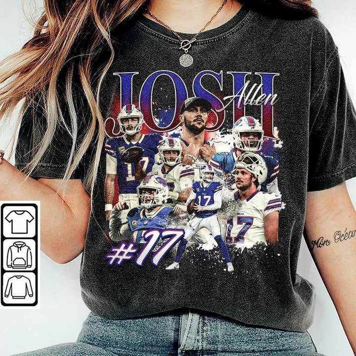 TheKingShirt - Wholesale Graphic Sweatshirt - Women's - Josh Allen Buffalo Bills Spirit Football Long Sleeve Tee