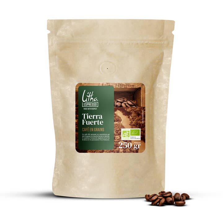 Tierra Fuerte økologiske kaffebønner 250g for engroshandel hos Litha Espresso