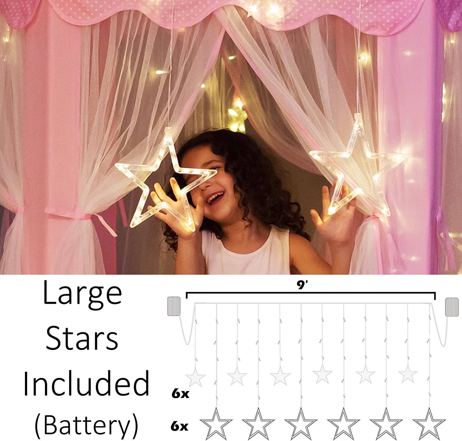 Perfectto Design - Wholesale Tent - Kids - Princess Castle Play Tent with Large Star Lights5