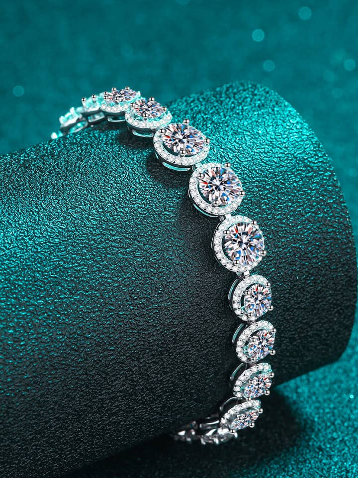 Gerhodineerde pure sterling zilveren 10,4 karaats Moissanite-armband voor wholesale door Sparkala