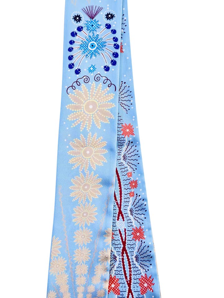 Geknotetes blaues Halstuch mit Blumenmuster und Pop-Print-S126 für den Großhandel von Gemelli