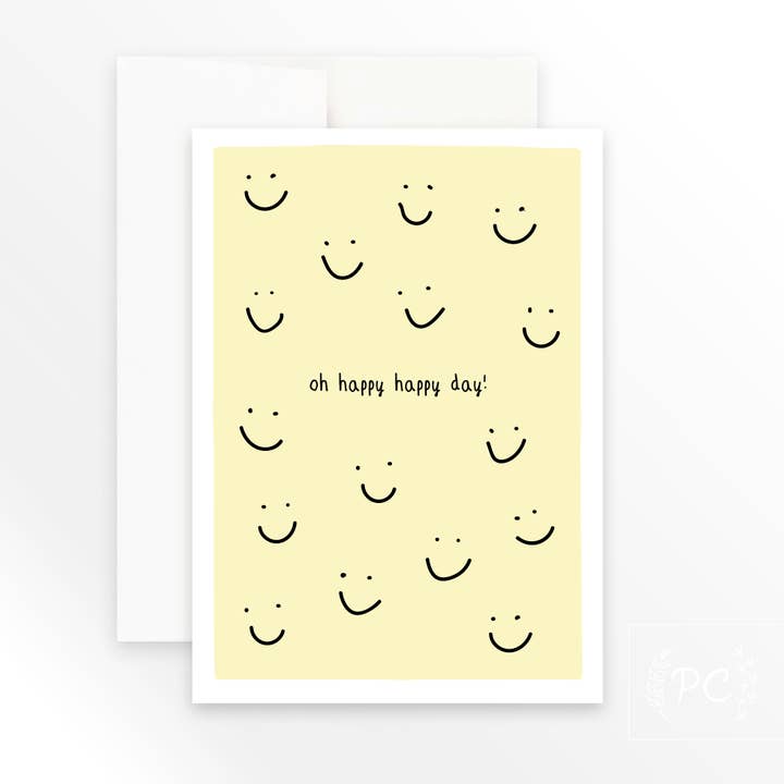Oh Happy Happy Day | greeting card for wholesale by Prairie Chick Prints