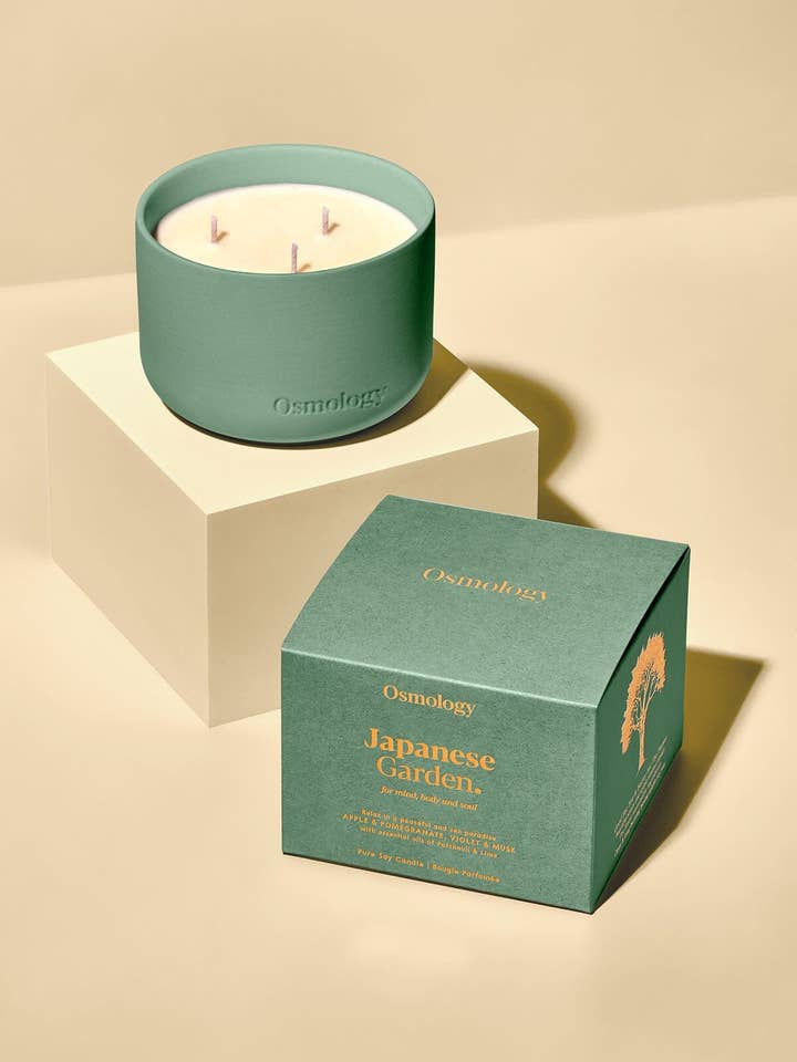 Japanese Garden Scented Triple Wick Candle for wholesale by Osmology