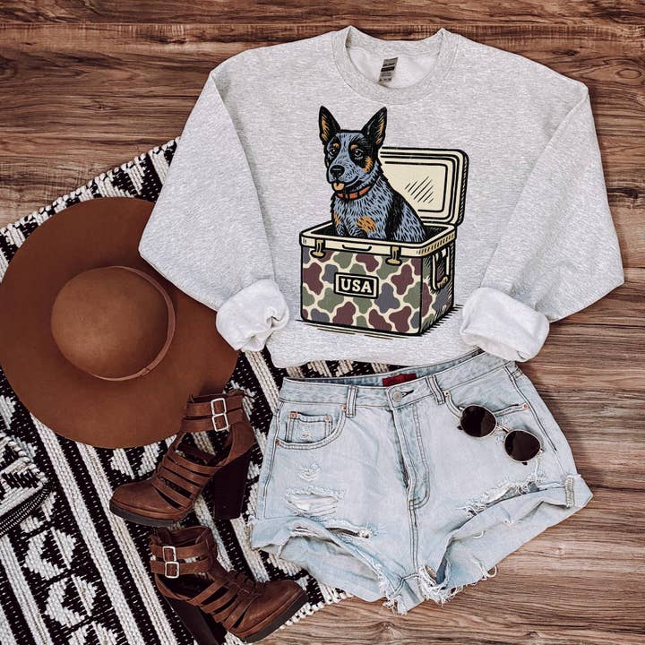 Buckin Barn Wholesale - Wholesale Graphic Sweatshirt - Women's - Blue heeler cooler