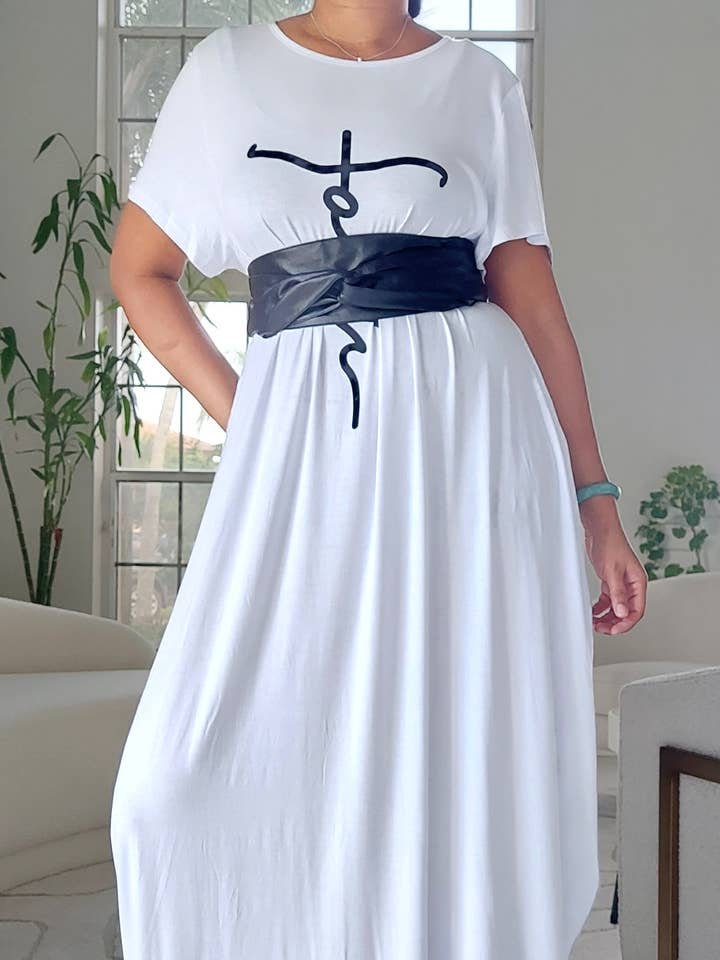 Faith Bubble Jersey Dress/Short Sleeve/ White 2022SS for wholesale by India Batik