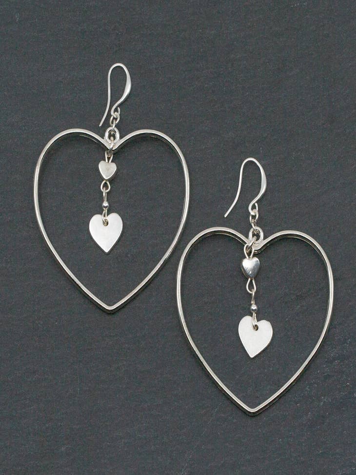 Wholesale Heart Earrings, Monochrome Heart