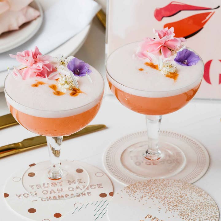 Chic Cocktail Coaster Set of 8 with Metallic Accents for wholesale by Paper Provision