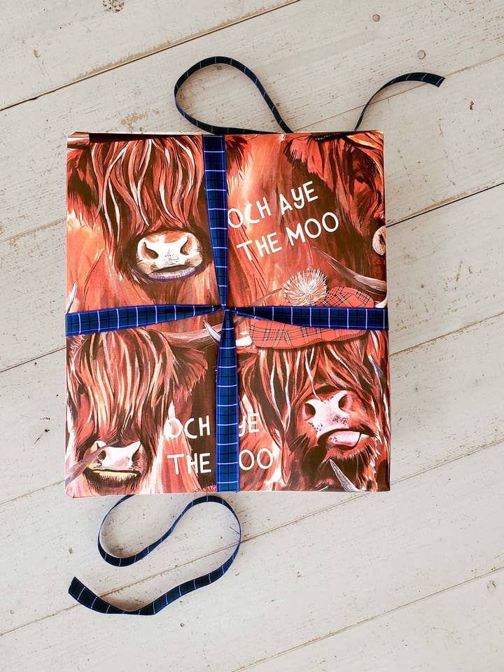 Highland Coos Hochwertiges Flachverpackungspapier für den Großhandel von Wee Wishes