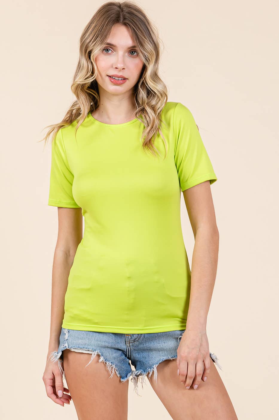 mittoshop - Vente Haut en maille – femme - T10480 - TOP EN TRICOT À COL ROND ET MANCHES COURTES10