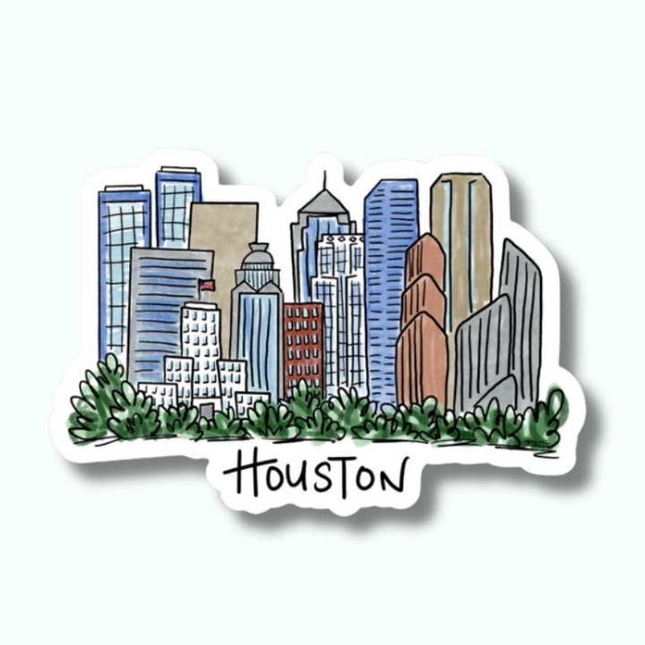 Houston Sticker | Decorative Sticker | Cityscape | Texas for wholesale by Anna Whitham Co.