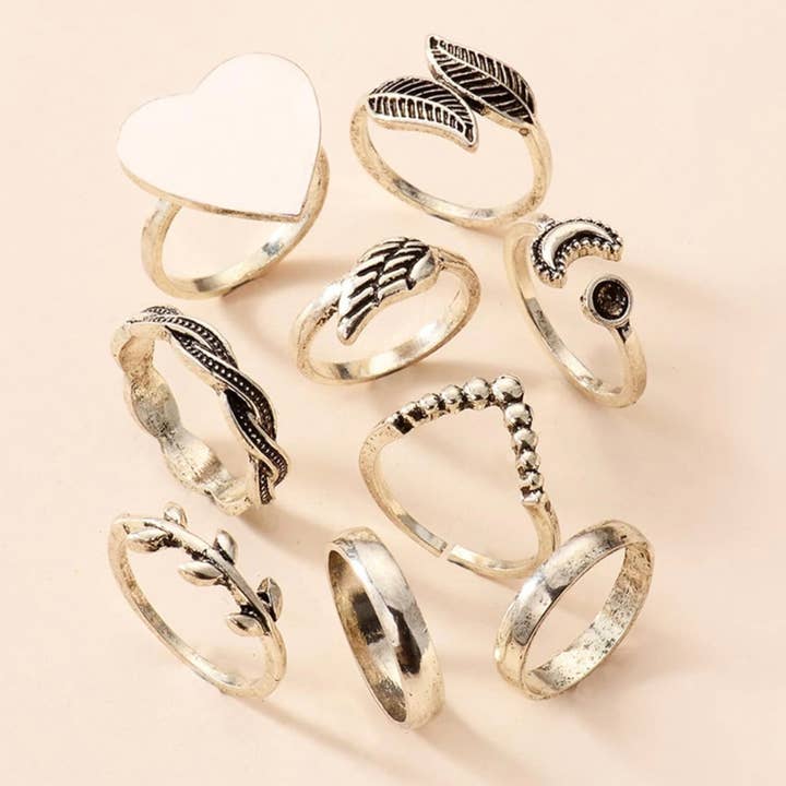 Harper & Barlow - Wholesale Band/Stacked Ring - Super cute stackable rings pack of 9